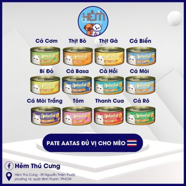 PATE AATAS ĐỦ VỊ CHO MÈO NHẬP KHẨU THÁI LAN
